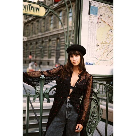 Free People Rose Sheer Maxi Top $228 XS - Picture 5 of 9